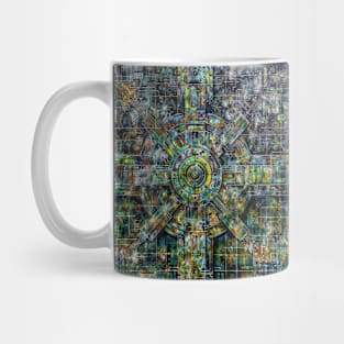 Interlocking Abstract Geometric Figures Dimensions Mug